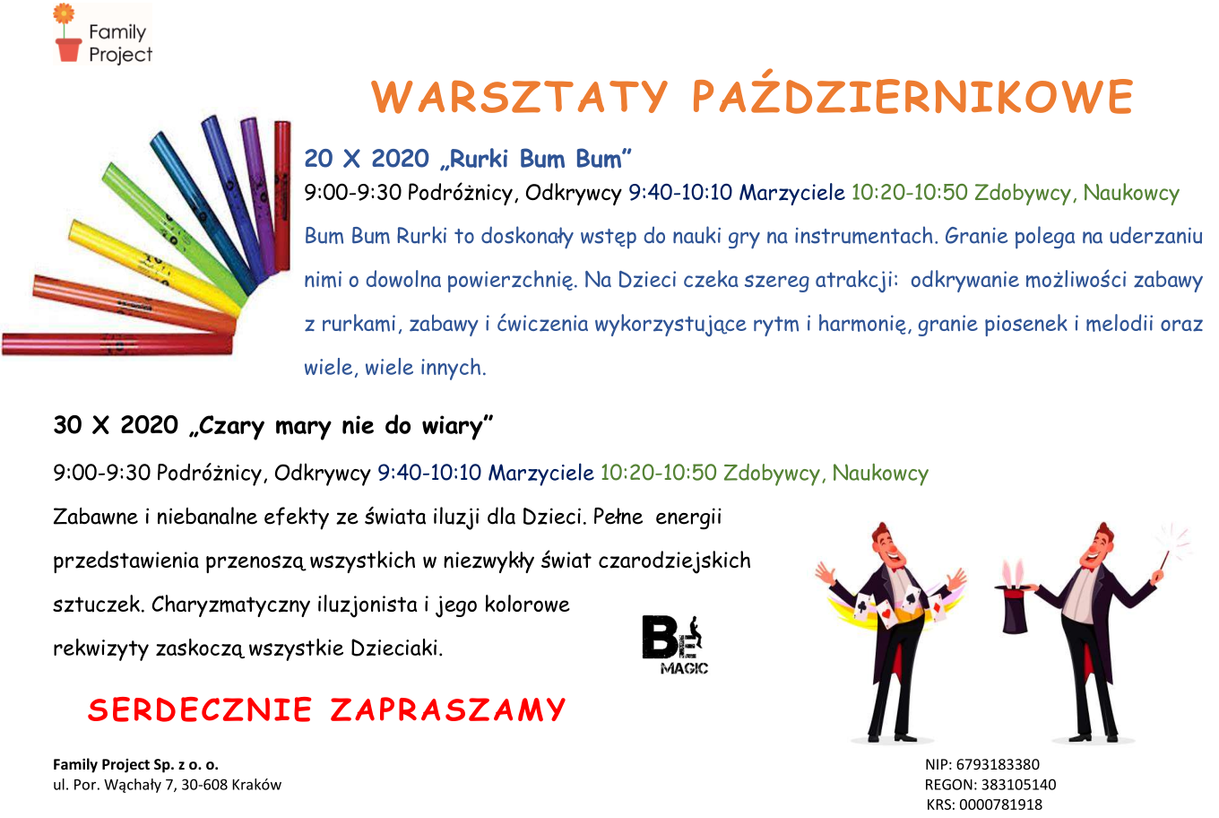 Zapraszamy na: Warsztaty październikowe